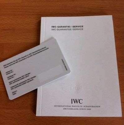 iwc warranty card.